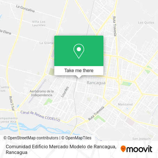 Mapa de Comunidad Edificio Mercado Modelo de Rancagua