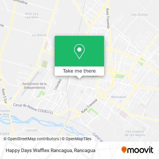 Mapa de Happy Days Waffles Rancagua