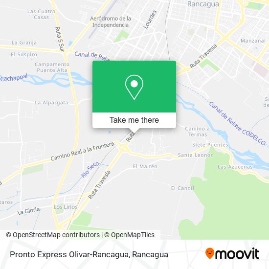Mapa de Pronto Express Olivar-Rancagua