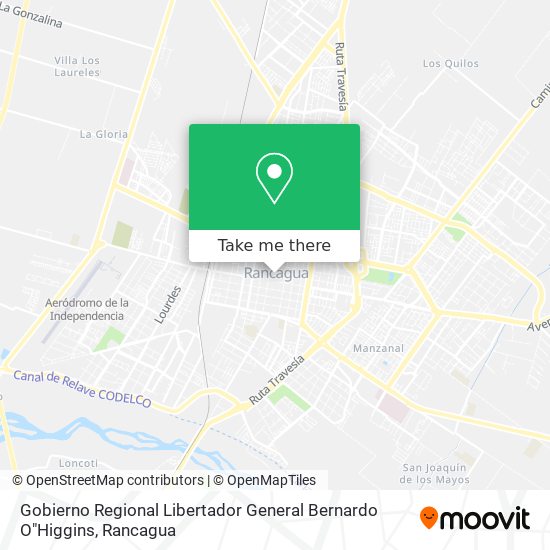 Gobierno Regional Libertador General Bernardo O"Higgins map