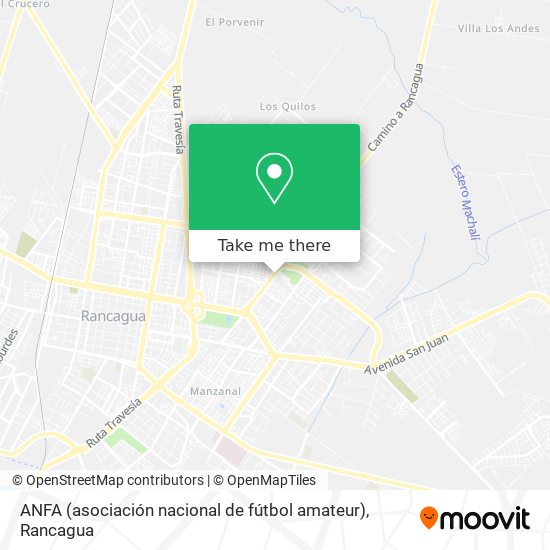 ANFA (asociación nacional de fútbol amateur) map