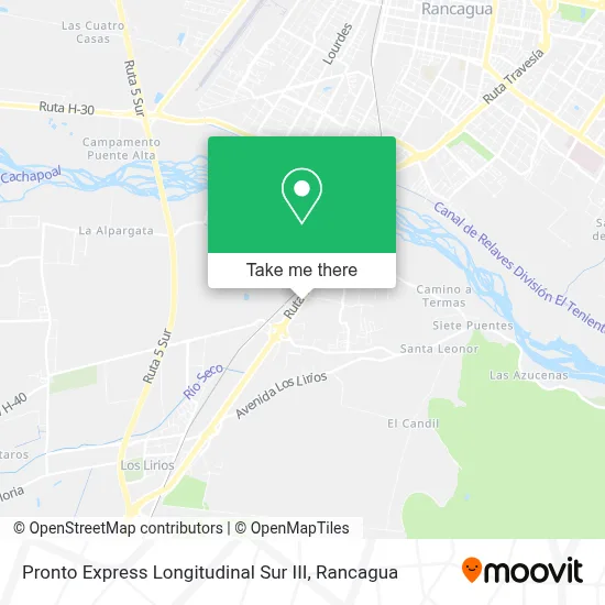 Mapa de Pronto Express Longitudinal Sur III