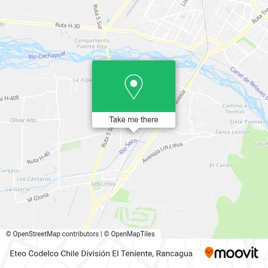 Eteo Codelco Chile División El Teniente map
