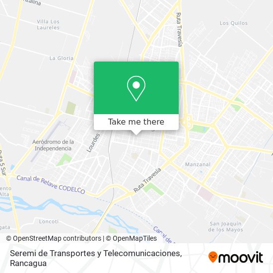 Seremi de Transportes y Telecomunicaciones map