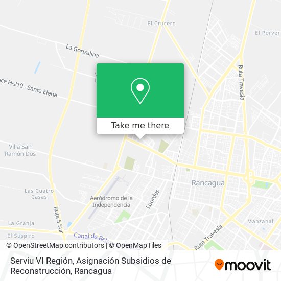 Serviu VI Región, Asignación Subsidios de Reconstrucción map
