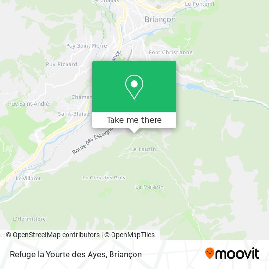 Refuge la Yourte des Ayes map