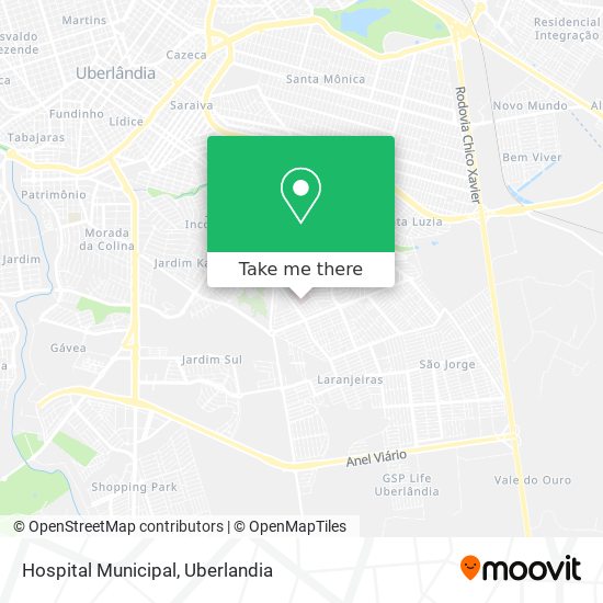 How to get to Hospital Municipal in Uberlândia by Bus?