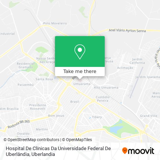 Mapa Hospital De Clínicas Da Universidade Federal De Uberlândia