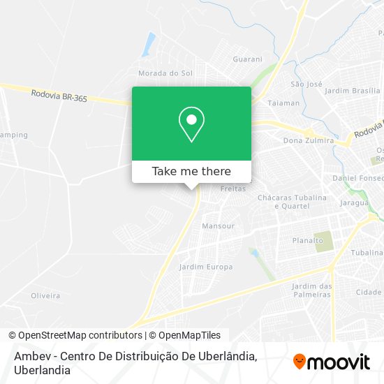 Mapa Ambev - Centro De Distribuição De Uberlândia