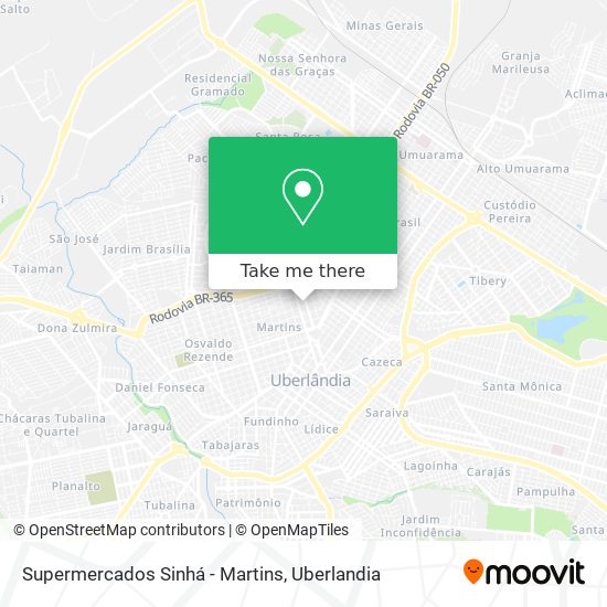 Mapa Supermercados Sinhá - Martins