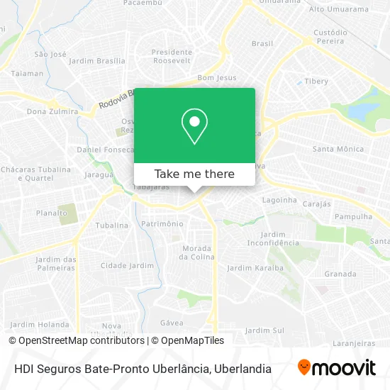 HDI Seguros Bate-Pronto Uberlância map