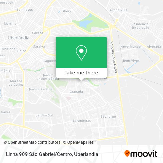 Mapa Linha 909 São Gabriel/Centro
