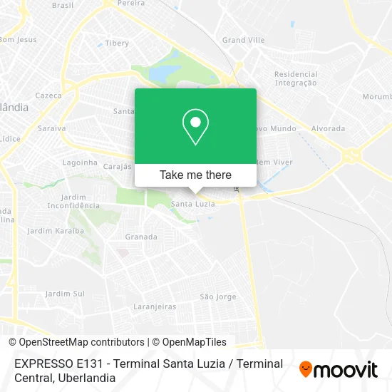 EXPRESSO E131 - Terminal Santa Luzia / Terminal Central map