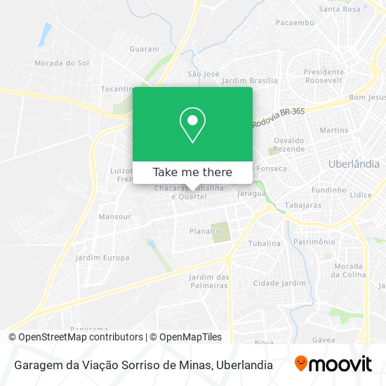 Mapa Garagem da Viação Sorriso de Minas