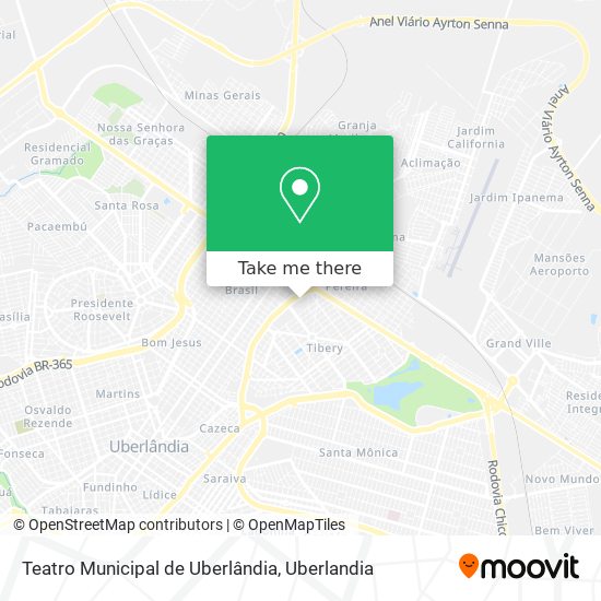 Mapa Teatro Municipal de Uberlândia