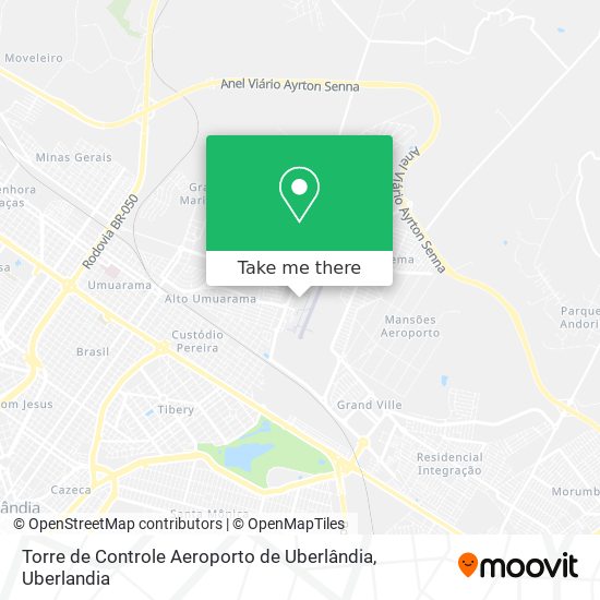 Torre de Controle Aeroporto de Uberlândia map