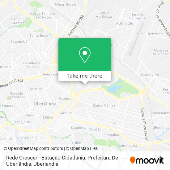 Rede Crescer - Estação Cidadania. Prefeitura De Uberlândia map