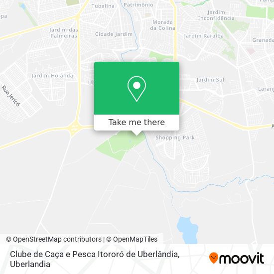 Clube de Caça e Pesca Itororó de Uberlândia map