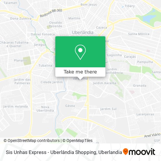 Sis Unhas Express - Uberlândia Shopping map