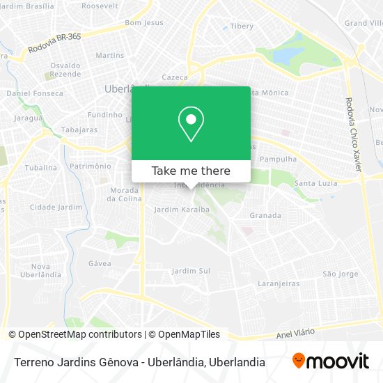 Terreno Jardins Gênova - Uberlândia map
