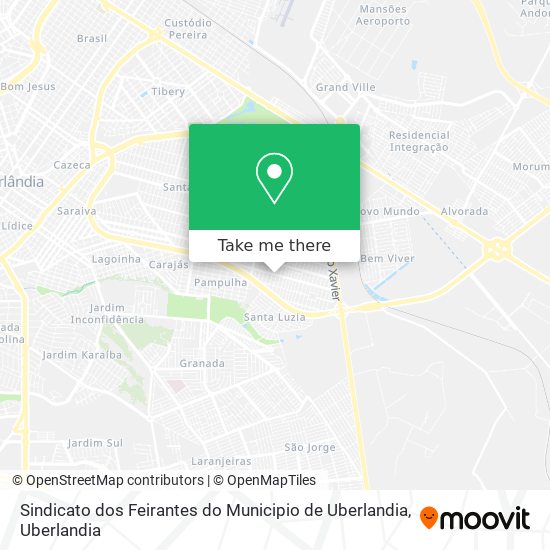 Mapa Sindicato dos Feirantes do Municipio de Uberlandia