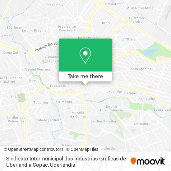Sindicato Intermunicipal das Indústrias Gráficas de Uberlandia Copac map