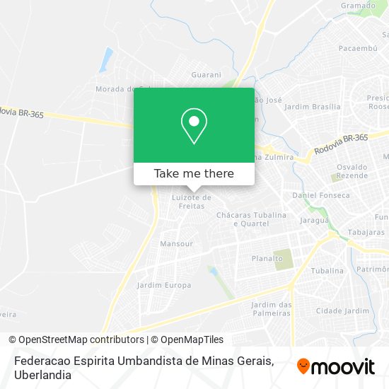 Federacao Espirita Umbandista de Minas Gerais map