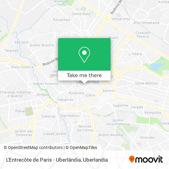 Mapa L'Entrecôte de Paris - Uberlândia