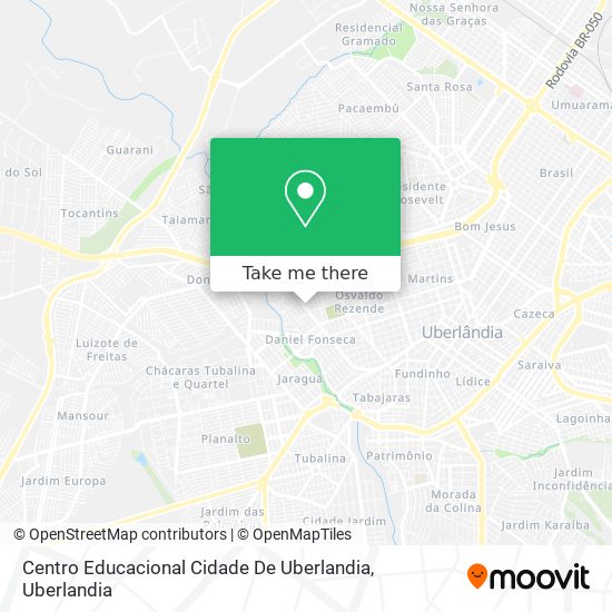 Mapa Centro Educacional Cidade De Uberlandia