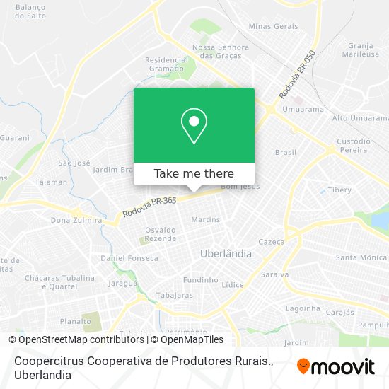 Coopercitrus Cooperativa de Produtores Rurais. map