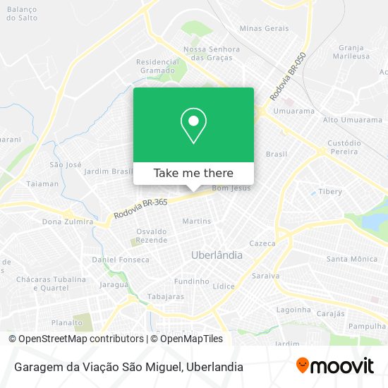 Mapa Garagem da Viação São Miguel