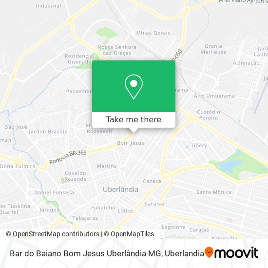 Mapa Bar do Baiano Bom Jesus Uberlândia MG