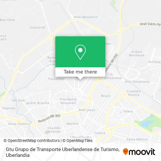 Gtu Grupo de Transporte Uberlandense de Turismo map