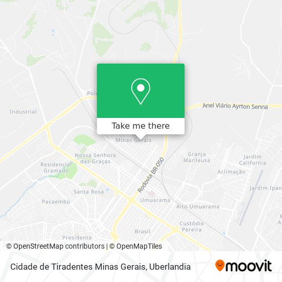Cidade de Tiradentes Minas Gerais map