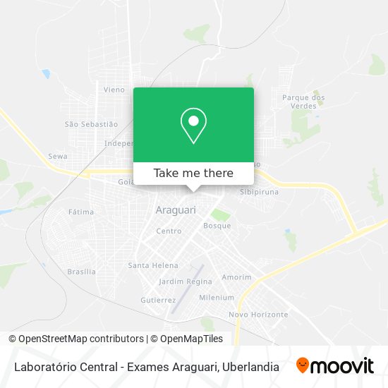 Mapa Laboratório Central - Exames Araguari