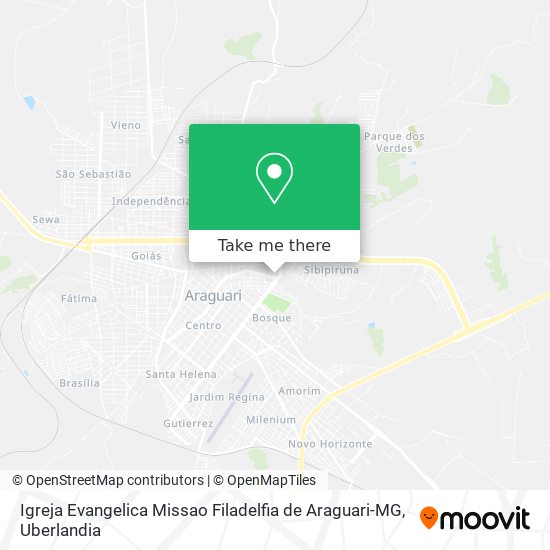 Mapa Igreja Evangelica Missao Filadelfia de Araguari-MG