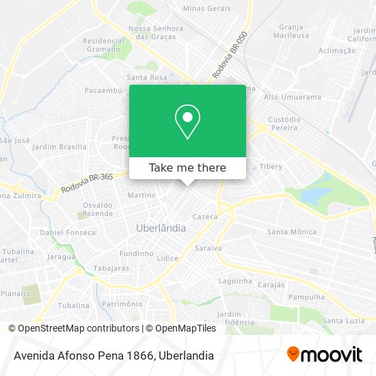 Mapa Avenida Afonso Pena 1866