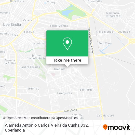 Mapa Alameda Antônio Carlos Viêira da Cunha 332