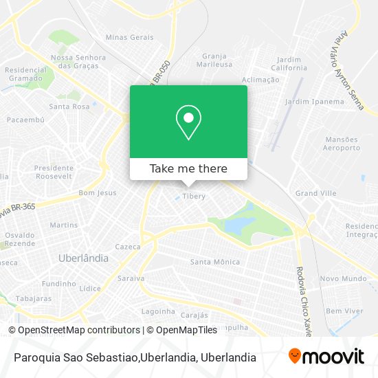 Mapa Paroquia Sao Sebastiao,Uberlandia