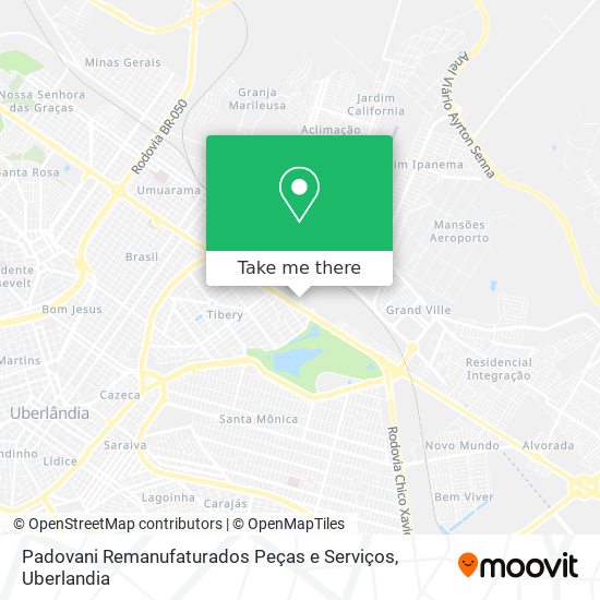 Mapa Padovani Remanufaturados Peças e Serviços