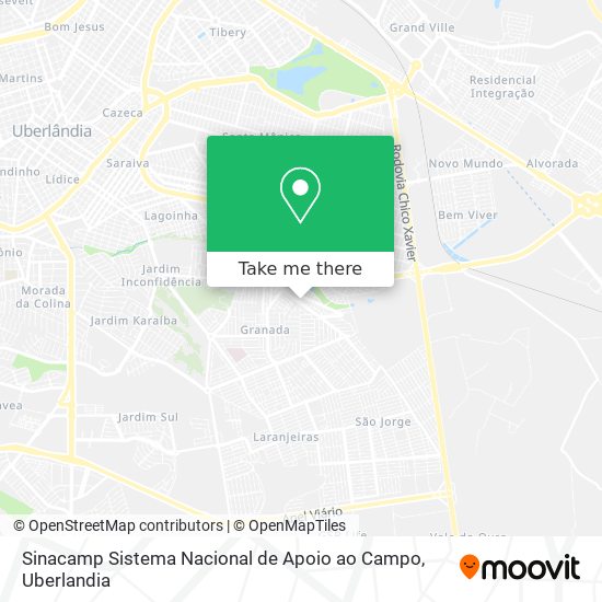 Sinacamp Sistema Nacional de Apoio ao Campo map