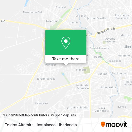 Mapa Toldos Altamira - Instalacao