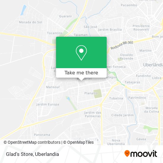 Mapa Glad's Store