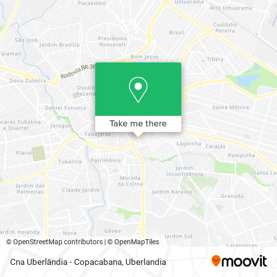 Mapa Cna Uberlândia - Copacabana