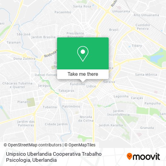 Unipsico Uberlandia Cooperativa Trabalho Psicologia map