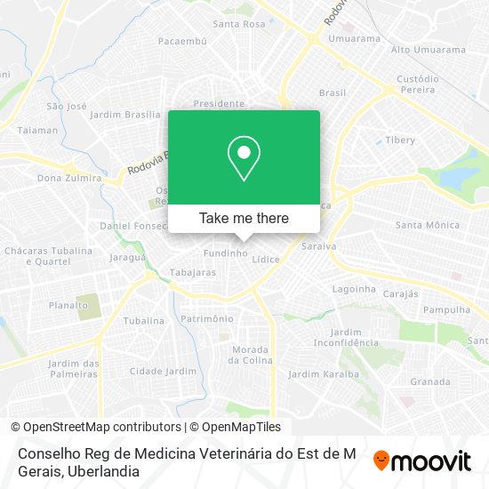 Mapa Conselho Reg de Medicina Veterinária do Est de M Gerais