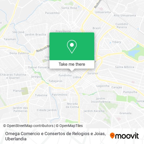 Omega Comercio e Consertos de Relogios e Joias map