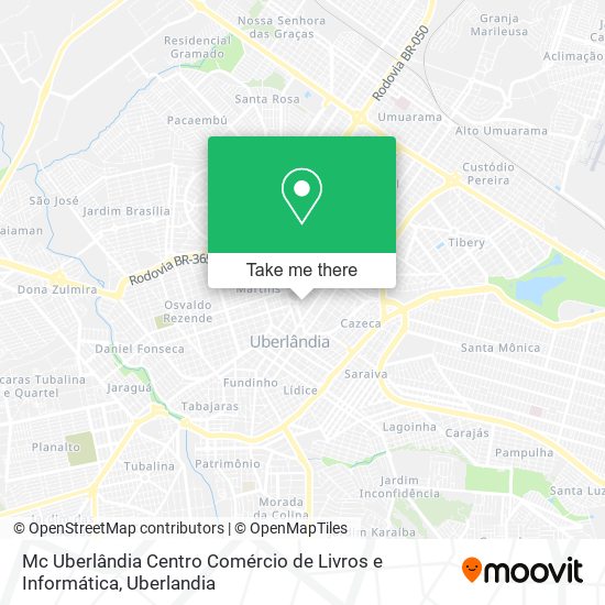 Mc Uberlândia Centro Comércio de Livros e Informática map