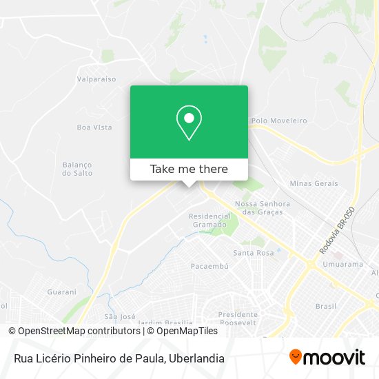 Mapa Rua Licério Pinheiro de Paula