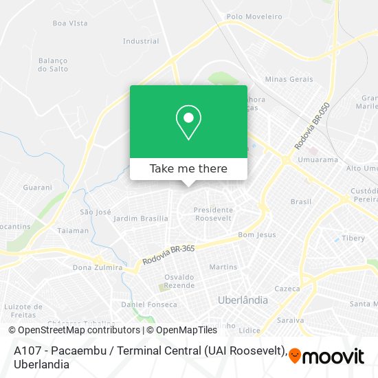 A107 - Pacaembu / Terminal Central (UAI Roosevelt) map